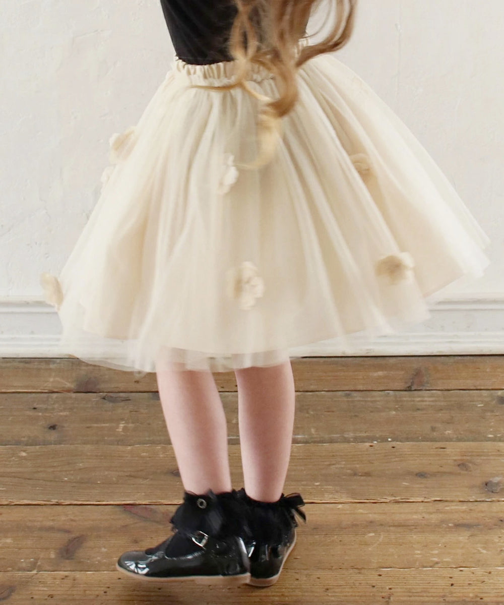 子供服Rora お花モチーフ チュールスカート
