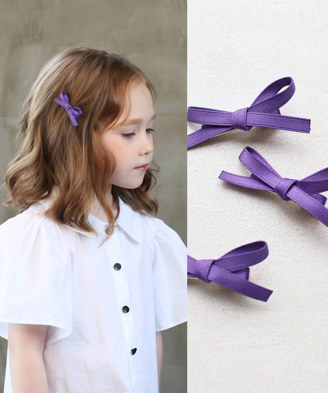 お揃いリボン【770】 ランラン リボンヘアピン 3つセット (4colors)