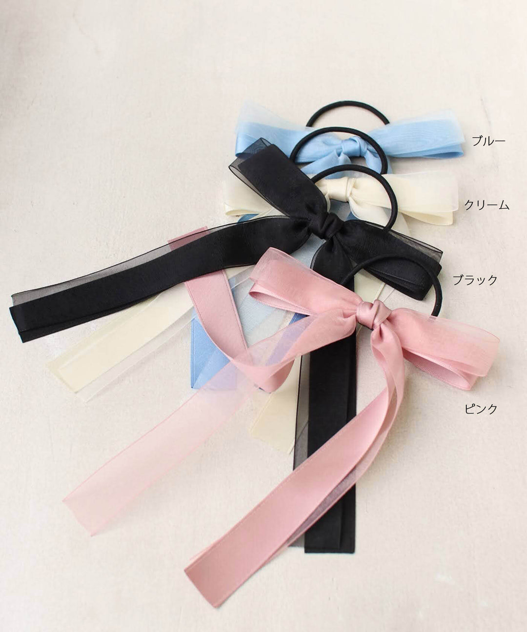 カノン リボン ヘアゴム (4colors)