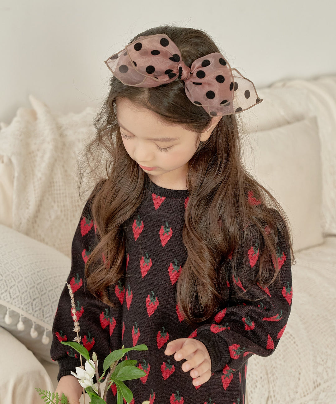 スエ 水玉ビックリボン カチューシャ(3color)