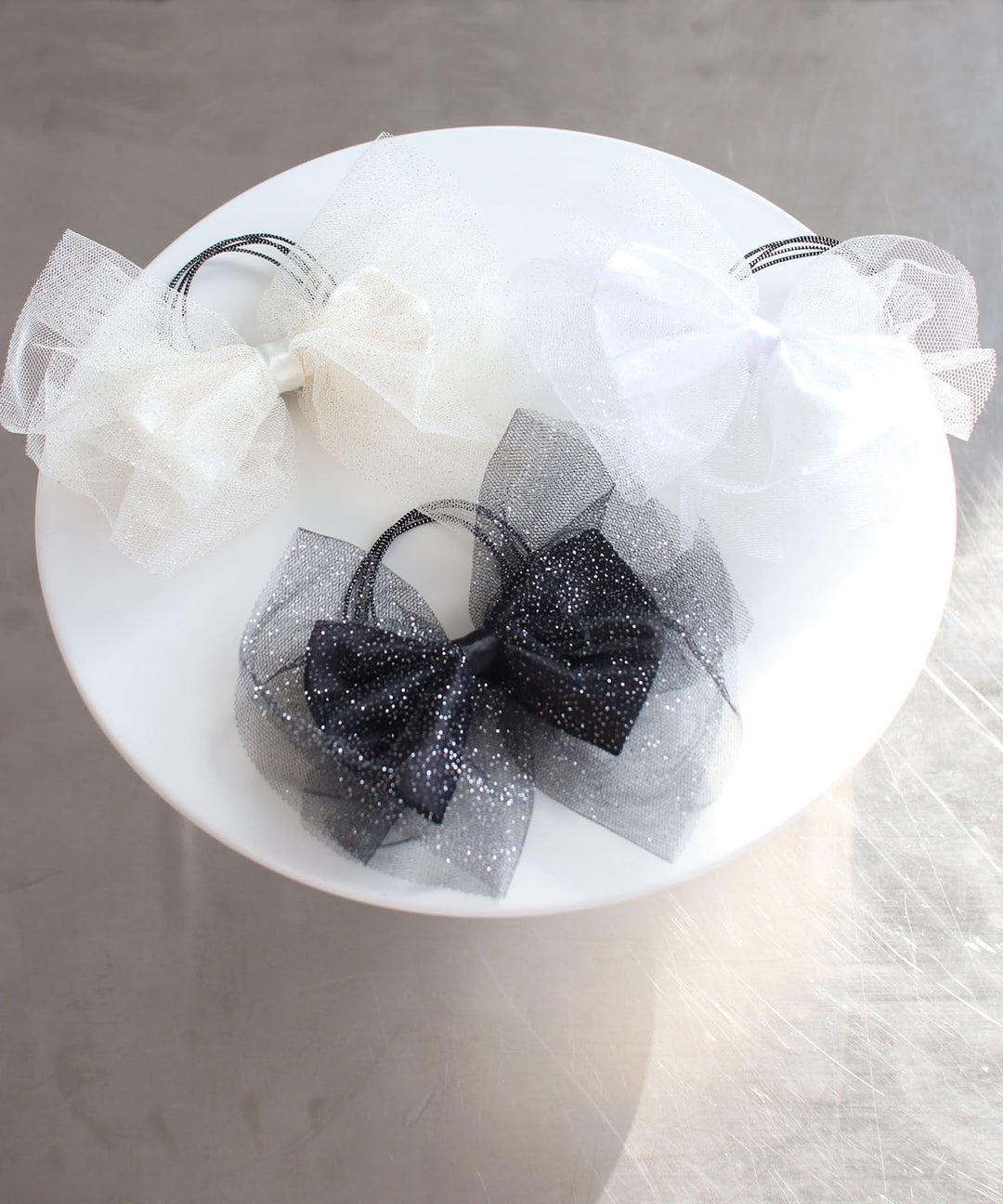 シャンテ きらきら リボン ヘアゴム (4colors)