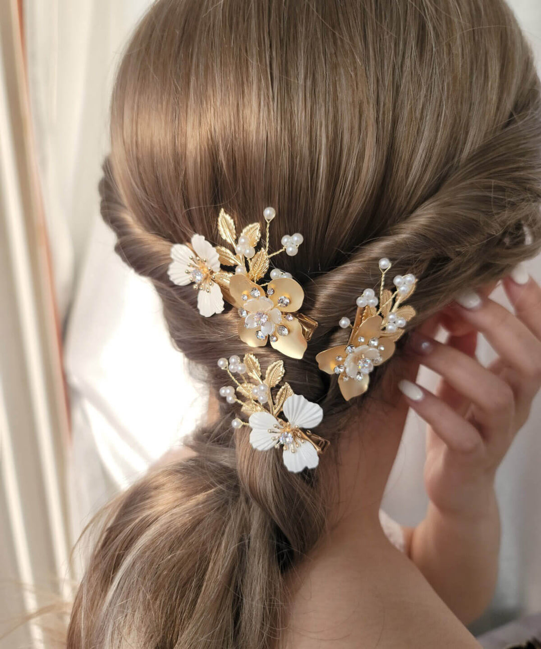 ローレン 花冠 ヘアクリップセット (3個セット)